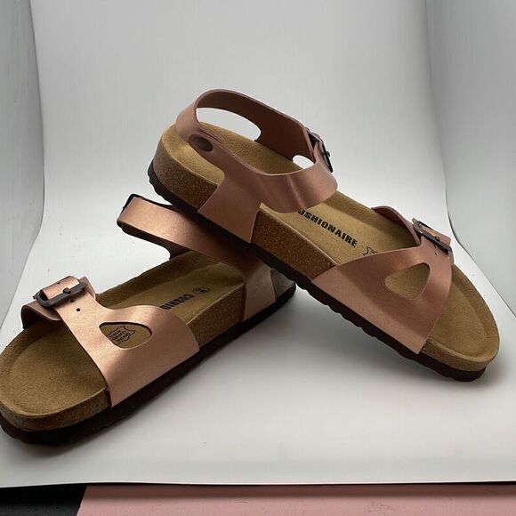 CUSHIONAIRE Women's Cork footbed Sandal SIZE 8 ROSEGOLD - Picture 6 of 8